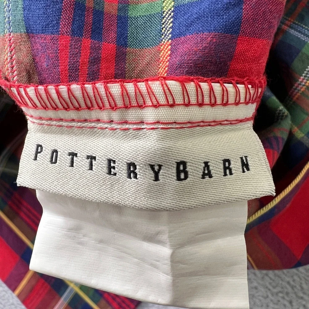 Pottery Barn Tartan Plaid Standard Pillow‎ Shams Set of 2 Red Cotton Holiday